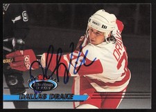 Dallas Drake Signed 1993-94 Stadium Club RC 484 Detroit Red Wings
