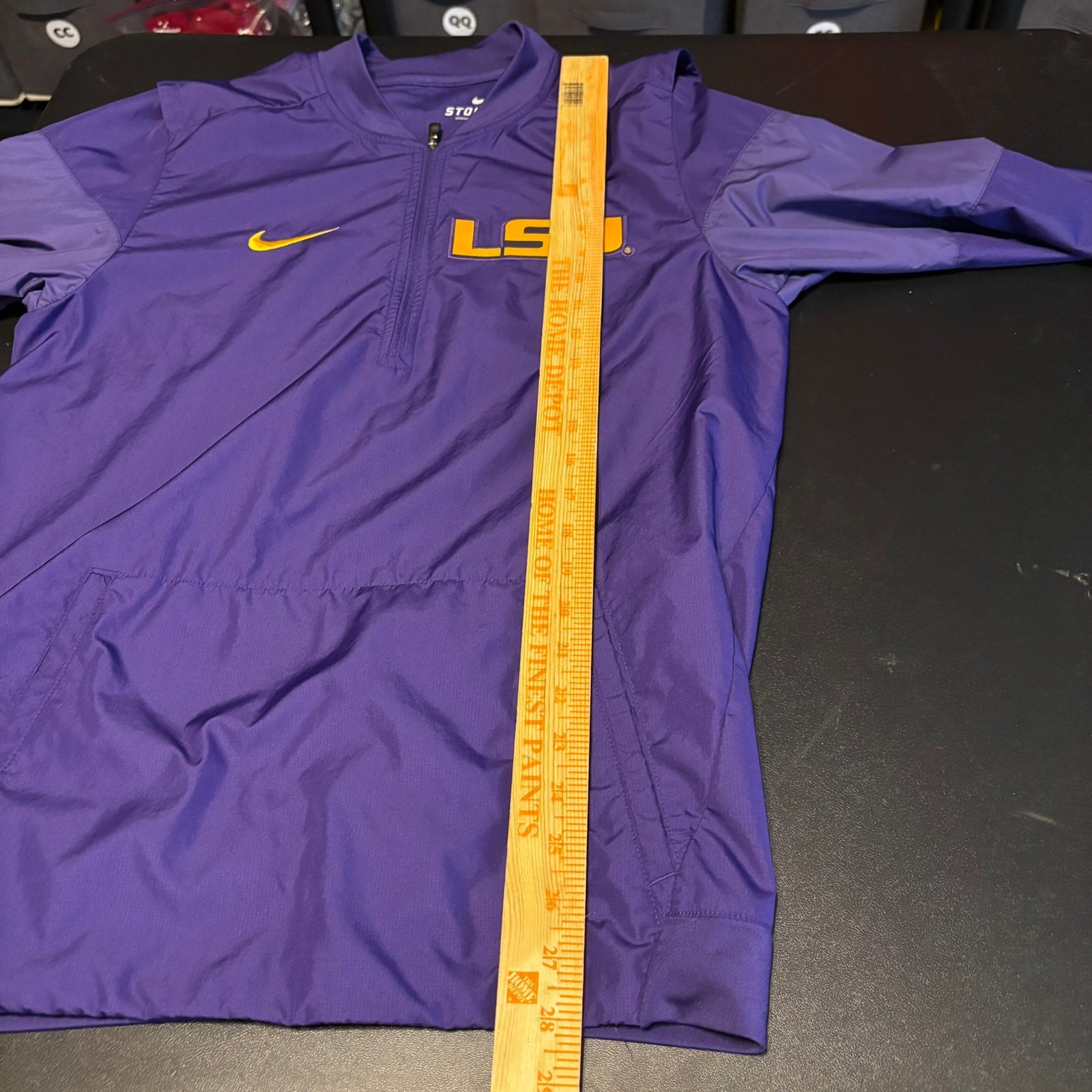 SACAI X NIKE Giacca a vento LSU Tigers Nike Storm Fit patch logo 1 4 zip taglia small viola