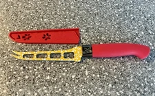 Pioneer Woman 5” Knife W/Sheath Yellow Floral Cheese Tomato Knife W/Red Handle
