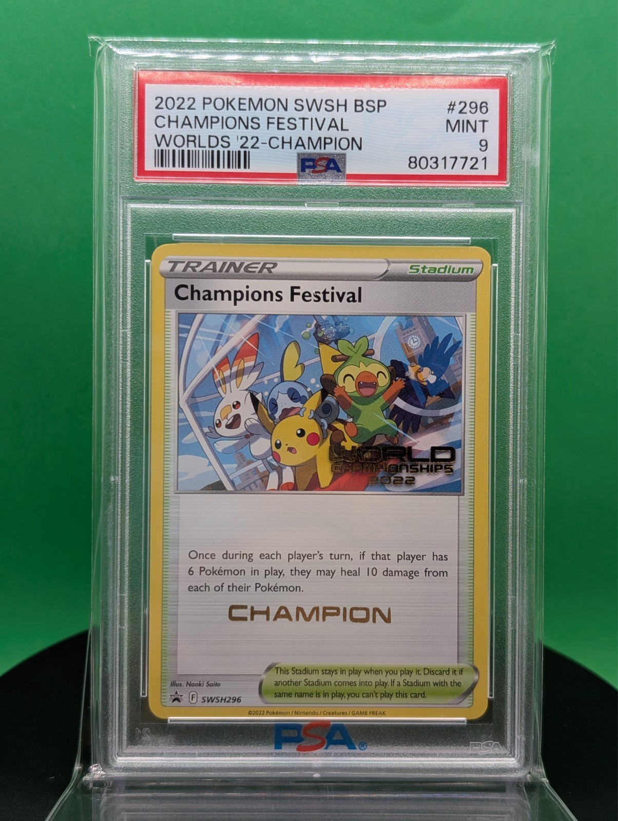 PSA 9 2022 Champions Festival CHAMPION SWSH296 World Championships Promo Pokemon