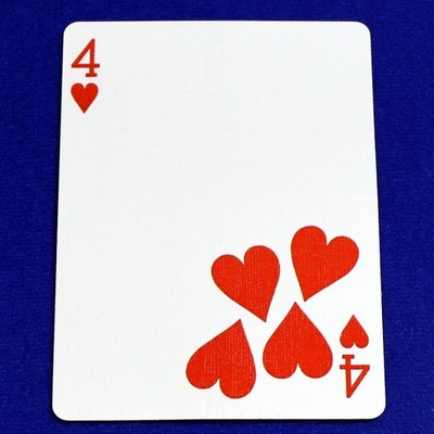 4 of Hearts - 3 Moved Pips, Bicycle Printed Gaff Card, Red
