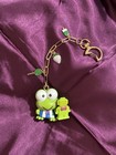 Sanrio Keroppi Green Frog Keychain Charm, Gold Tone Belt Chain, Metal/Plastic — photo 2