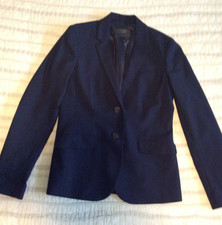 J Crew navy blue 1035 blazer suit jacket Tollegno 1900 stretch wool blend Size 6