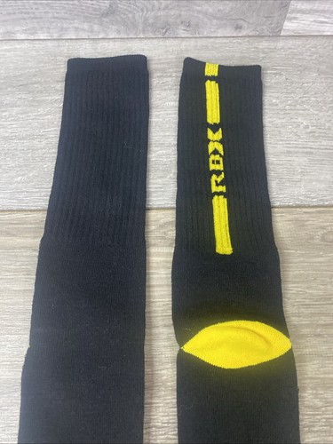 Black Yellow Soccer Socks Shoe 8-10 Reebok - Picture 7 of 8