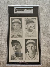 1937 Exhibits Four On One Dizzy Dean Medwick Warneke Sgc Authentic
