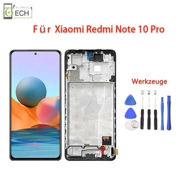 Lcd FüR Xiaomi Redmi Note 10 Pro 4G Oled Display Mit Rahmen M2101K6G Touchsc...-image