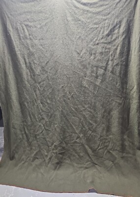 Ektos Gear Blanket Green Brown Trim 100% Wool 70'' × 80''