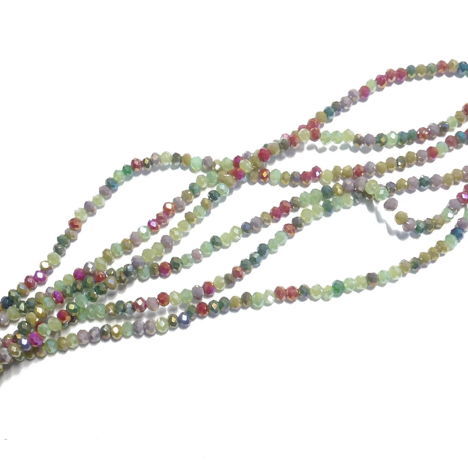 Glasperlen facettiert geschliffen ca 3x2,5 mm bunt 190 Perlen nenad-design - Bild 3 von 4