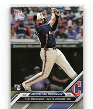 JOHNATHAN RODRIGUEZ Rookie 1st Hit 2024 Topps Now #222 Guardians RC, PR: 725 📈