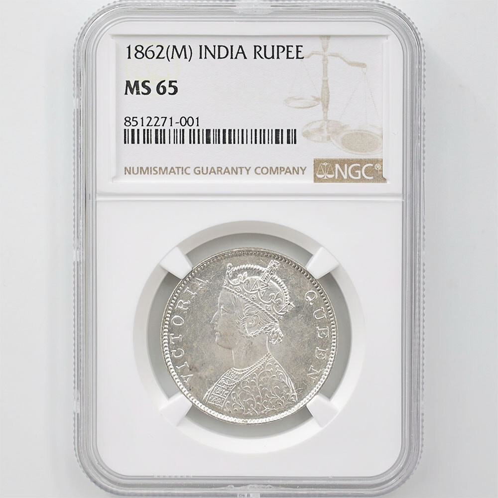 1862 (M) British India Queen Victoria 1 Rupee 11.66Grams Silver