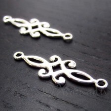Filigree Connectors - 29mm Antiqued Silver Plated Charms C5803 - 10, 20 Or 50PCs