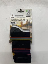 SMARTWOOL UNISEX COMPRESSION RUN ZERO CUSHION Multi Color CREW SOCKS SIZE MEDIUM