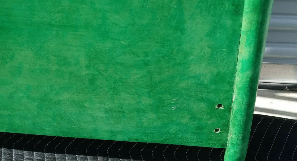 Vintage Mid Century King Size Pagoda Bamboo Green Headboard - Image 3 of 4