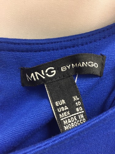 Womens MNG Solid Long Sleeves Off Shoulder Knee Long Blue Dress XL - Picture 3 of 5