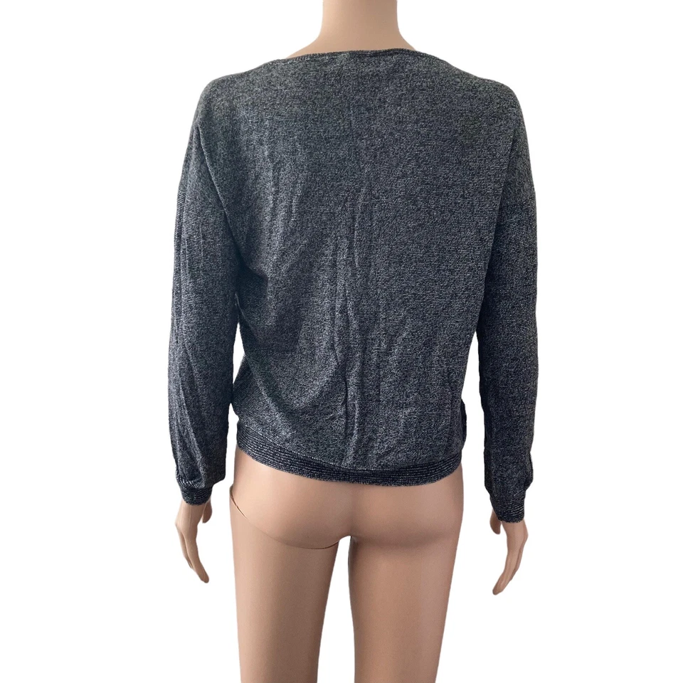 Suéter Umgee USA para mujer grande negro jaspeado elástico Foto 3 de 4