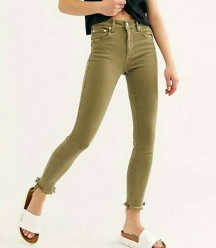 Raw Hem Jeggings Size 27 Army Green 
