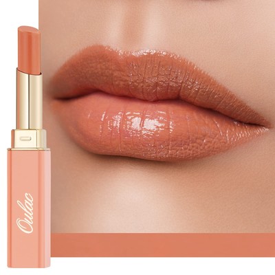 Oulac Orange Nude Shine Lipstick - Peach Moisturizing Lip Stick Glossy Tinted...