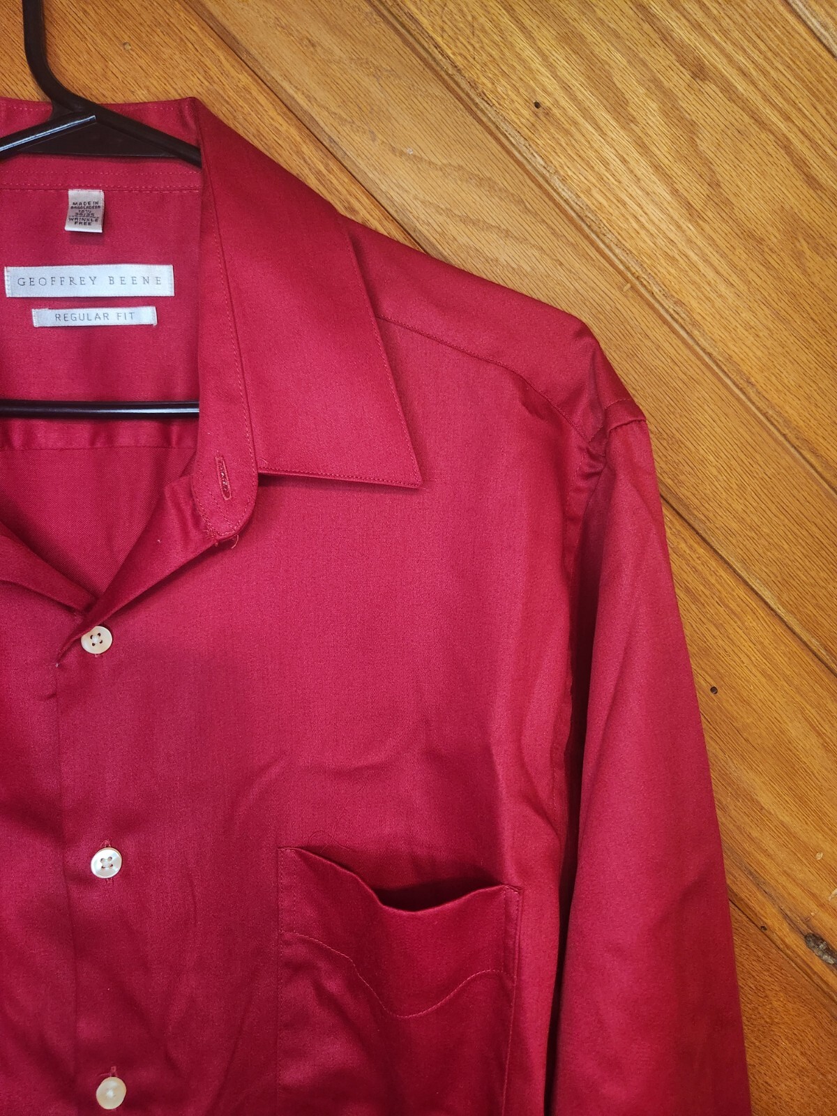 Geoffrey Beene solid red regular fit button down … - image 5