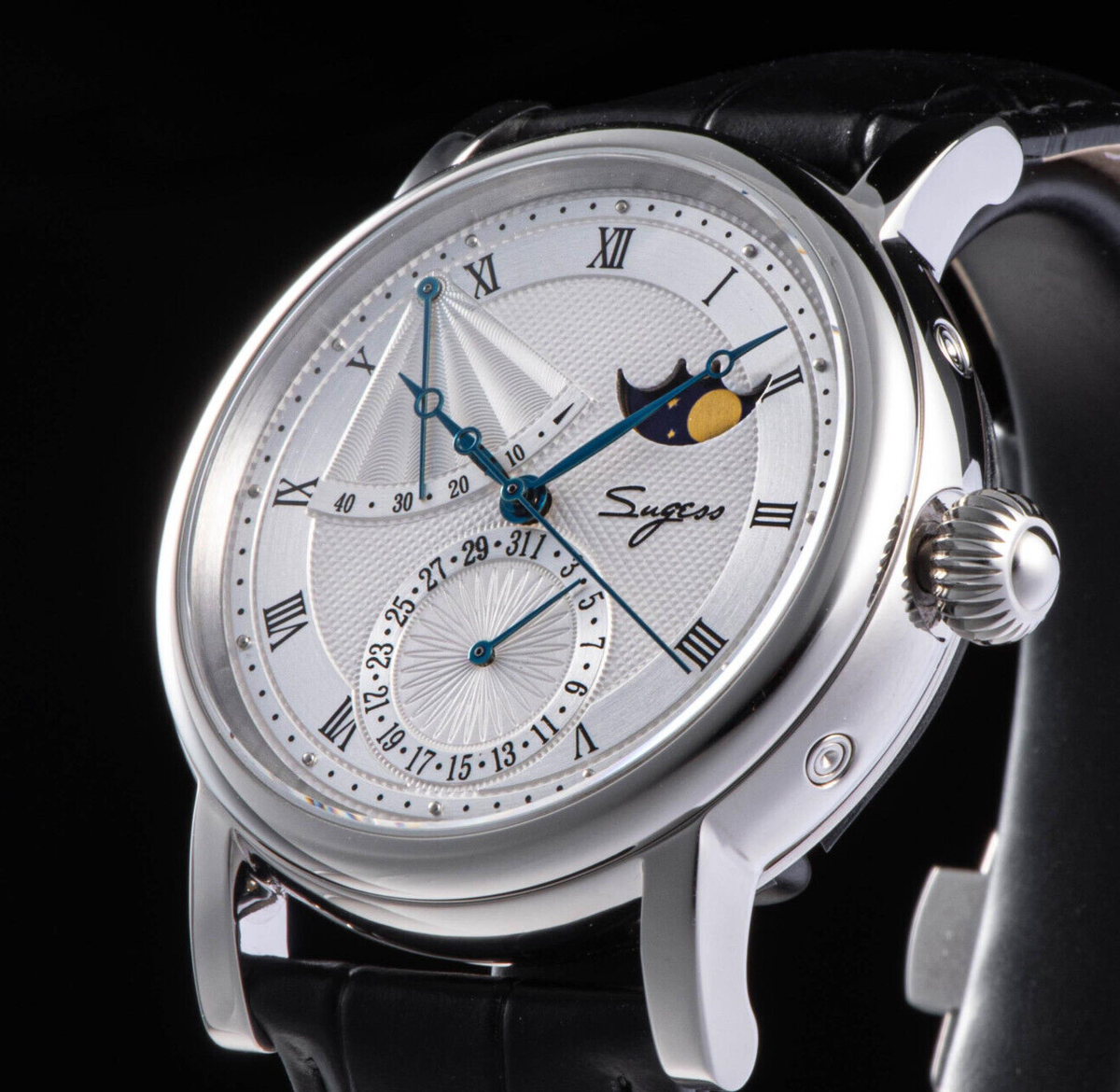 shushu様 Sugess MoonPhase Master High Beat Mechanical Mens Watch Seagull