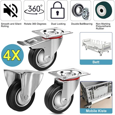 CELESTA Transportrollen Lenkrollen Bremsrollen Bockrollen Vollgummirollen 75 125 200 mm
