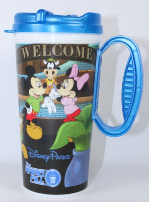 Disney Parks Rapid Fill Cup Mug Mickey Minnie Pluto Donald Whirley Blue