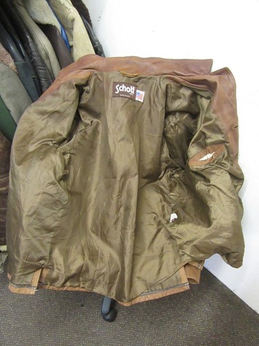 VINTAGE SCHOTT LEATHER FIELD JACKET SIZE 48, - Picture 14 of 16