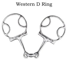 Stainless Steel Double Joint Lozenge Western D-Ring Bit Snaffle Horse Riding Bit