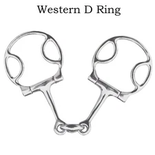 Stainless Steel Double Joint Lozenge Western D-Ring Bit Snaffle Horse Riding Bit