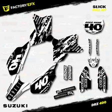 Black White Slick Graphics Kit fits Suzuki DRZ400SM Drz400s drz400 Supermoto DRZ