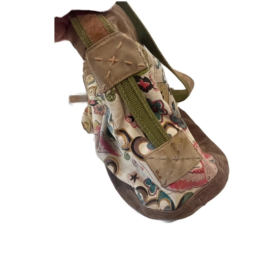 Lucky Brand колибри ведро сумка холст кожи богемное выцветший - Изображение 3 из 4