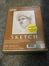 U.S. Art Supply 11 inch x 14 inch Spiral Bound Sketch Pad (Pack of 2) 100 Sheets
