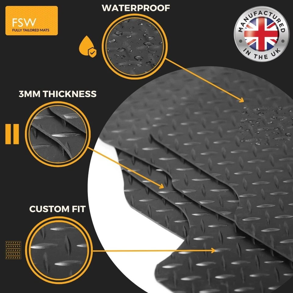 Fits Vauxhall Combo SWB L1 Van 2012-2018 Tailored 3MM Heavy Duty Rubber Rear Mat - Image 3 of 4