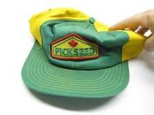 Pick Seed Crop Corn Feed Farming Baseball Hat Cap Mesh Trucker Country Vtg Old