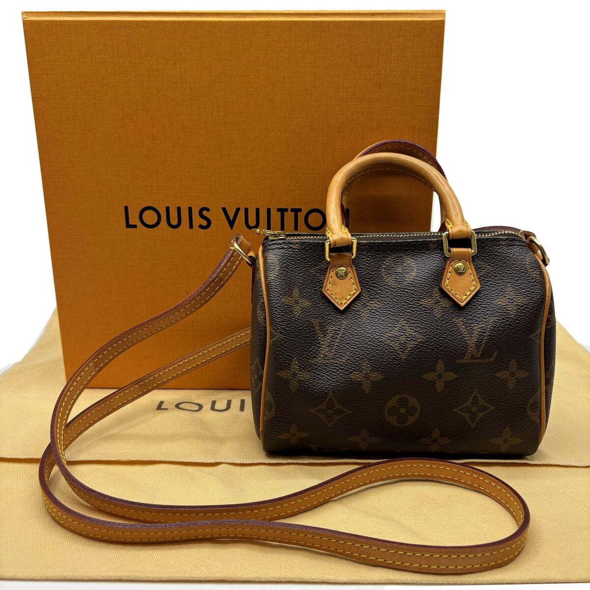 Auth LOUIS VUITTON Nano Speedy 2WAY Hand Bag M41534 Monogram Auth LOUIS VUITTON Nano Speedy 2WAY Hand Bag M41534 Monogram