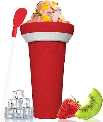 DIY Smoothie Tasse Instant Slushy Maker Tasse NORBOE Tragbar Silikon Rot A03 N