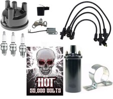 Distributor Tune Up Kit Ford 3 Cyl Gas Tractor Usa Copper Wires & 12v Hot Coil