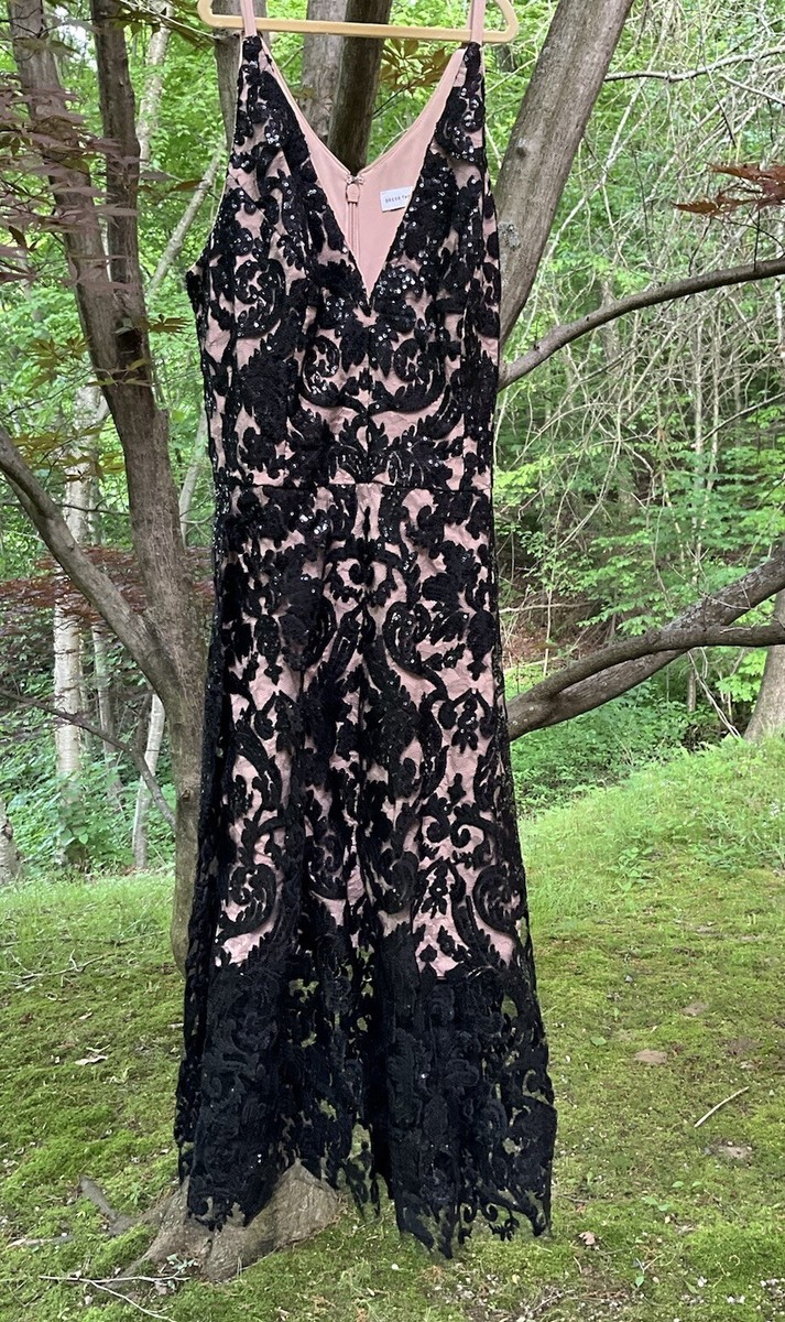 Dress The Population Women's Nude/Black & Floral Sequin Blair Dress L  $288.00 | eBay