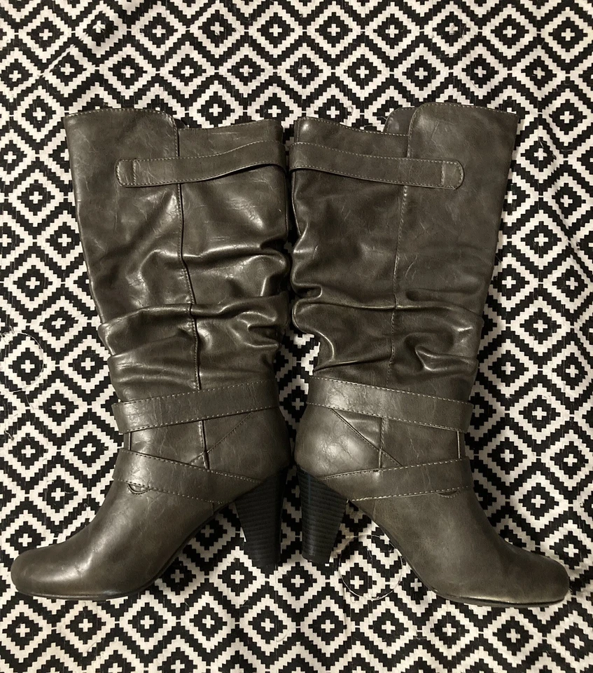 Madden Girl - Steve Madden - "Prepie" - Gris París - Botas Tacón Alto hasta la Rodilla - 7M - Foto 2 de 4