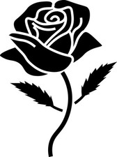 Window Wall Car Display Retro Rose Flower Silhouette Decal Vinyl Sticker Craft 1