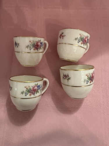 VNTG LENOX Demitasse Cup & Saucer Set of 4 w/ 3 Toothpick Trays LENOX ROSE - Picture 7 of 15