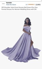 Off Shoulder Satin Prom Dresses Ball Gown plus Size Formal Dresses for Women Wed
