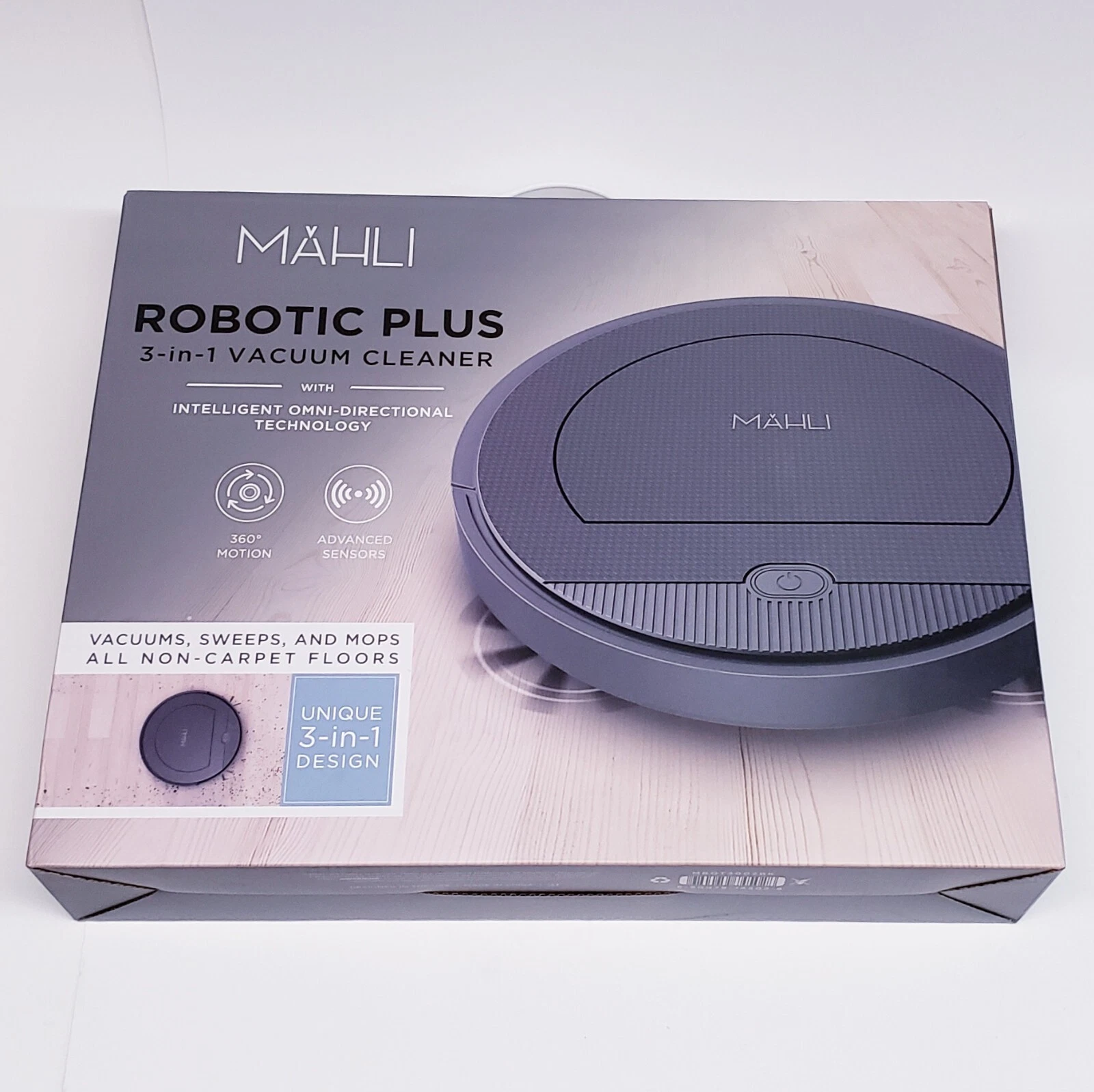 NEW Mahli Robotic 3-in-1 VACUUM SWEEP AND MOP - Non-Carpeted Floor Cleaner