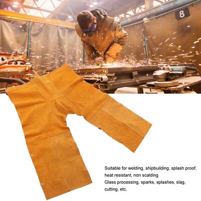 Oncefirst Welding Safety Chaps Leather Apron Style Adjustment Split Leg Fire & Wear Resistant Safety Apparel Yellow One Size - View #10