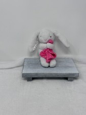 Carter  s Just One You White BUNNY 8" Rattle Plush Stuffed Toy