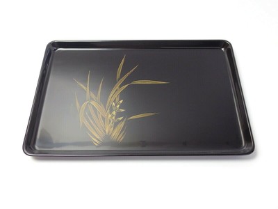 Japanese Antique Vintage Wajima Black Lacquer Wood Rectangle Tray Chacha Ebay