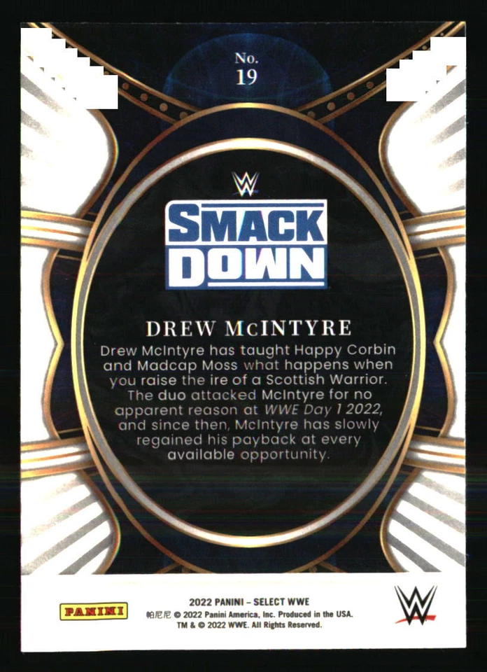Drew McIntyre 2022 Panini Select WWE #19 WRESTLING Card - Image 2 of 2