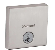 Kwikset Downtown Low Profile Satin Nickel Square Contemporary Deadbolt a