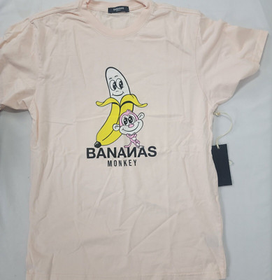 Bananas Monkey HOMIES Short Sleeve T-Shirt Size MEDIUM M Womens Premium NEW NIB