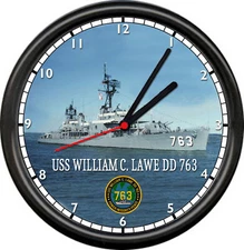USS WILLIAM  DD LAWE 763 US Navy Sailor Veteran Military Ship Sign Wall Clock