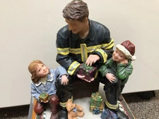 Vanmark Red Hats Of Courage Twas The Night Before Christmas Firefighter Figurine